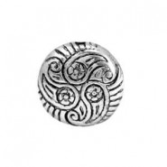 Metal bead disc deco 15x6mm Antique silver